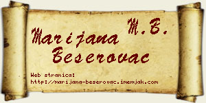 Marijana Beserovac vizit kartica